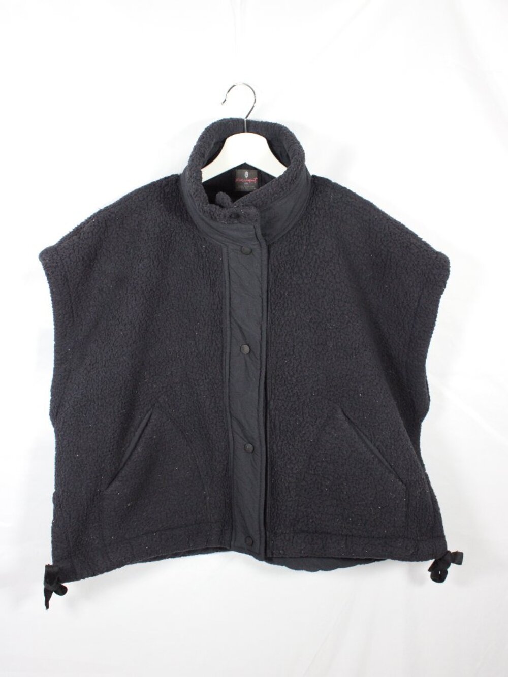 Free People Movement Scout It Out Fleece Vest Sherpa Black Size Small READ
